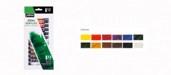 Acrílico Pebeo Studio Set 12 Colores 12ml