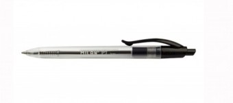 Bolígrafo P1 negro con cuerpo transparente