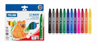 Caja 12 marcadores MAXI punta c&oacute;nica