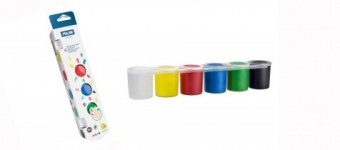 Caja 6 botes pintura para dedos 