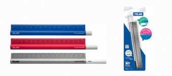 Regla Milan de aluminio de 15cm con goma de borrar